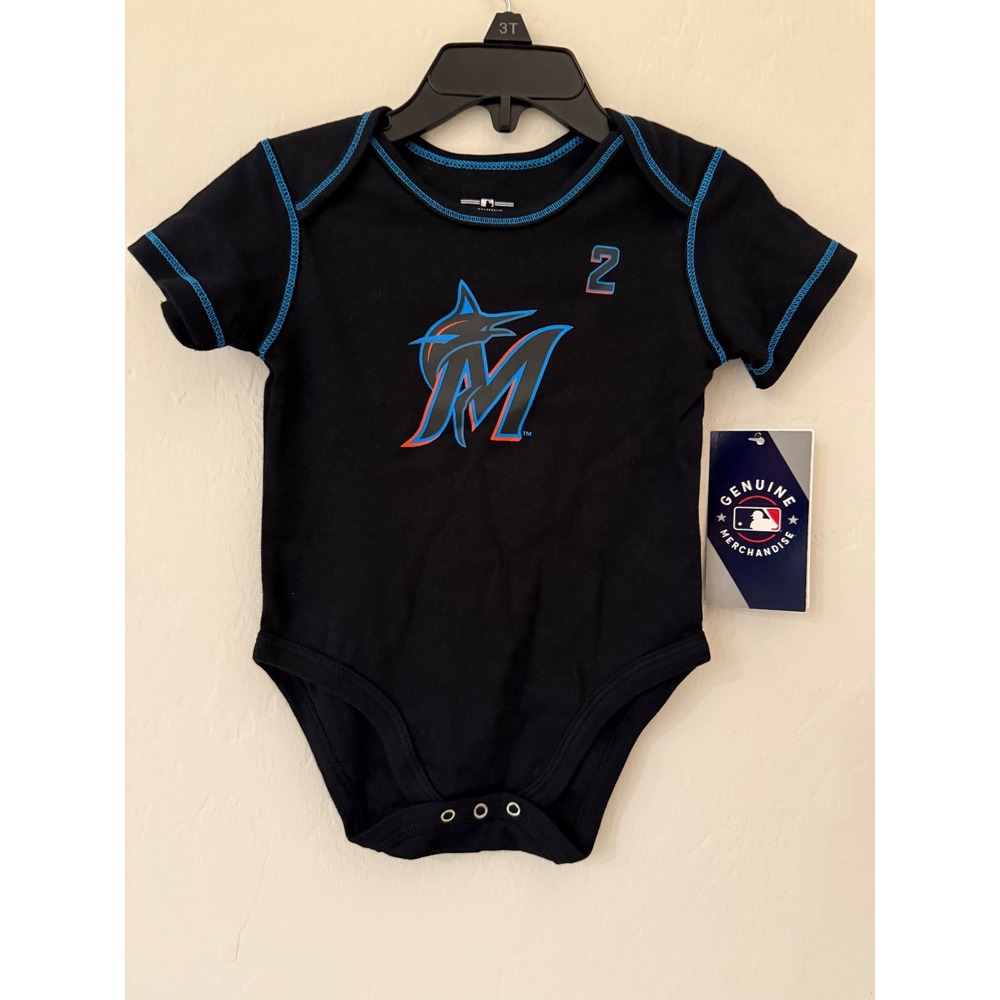 MLB Jazz Chisholm Jr. Miami Marlins Infant Baseball Bodysuit Size 6/9M-NWT